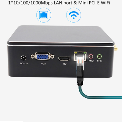kaufen Industrieller Mini-Computer Intel I3 4005U 5005U I5 4200U 5200U HD Graphics 500 Tragbarer lüfterloser industrieller Win10-Mini-PC online manufacture