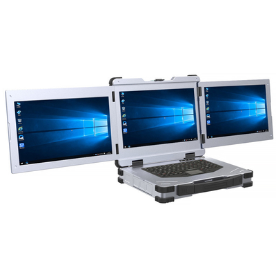 3-Bildschirm-Monitor Robuste Laptop-Computer Militär 15,6 Zoll